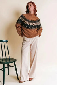 Emile Et Ida Ecrin Caramel Jacquard Jumper
