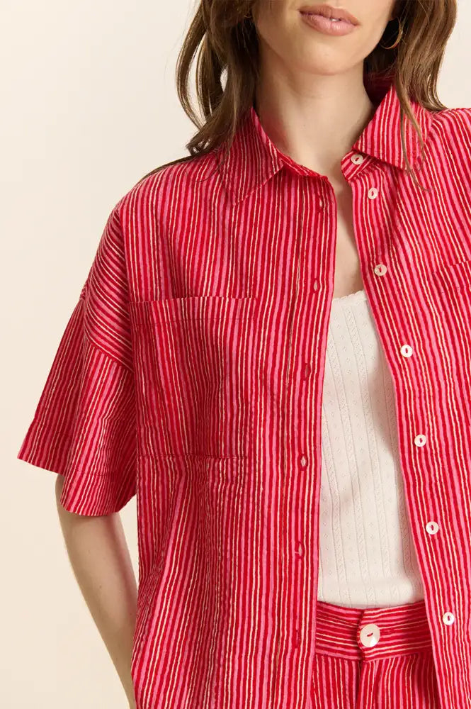 Garance Celine Rose Stripe Shirt - The Mercantile London