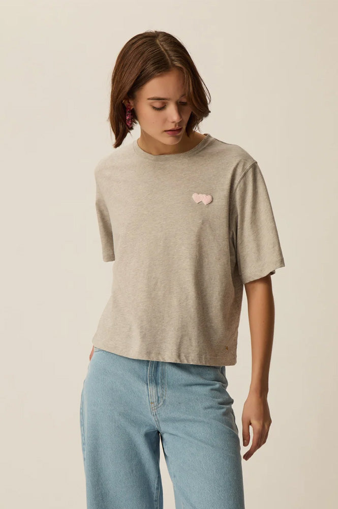 Des Petits Hauts Jerrypatch Grey T-Shirt
