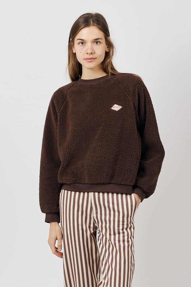 A.P Guillaumine Brown Sherpa Sweatshirt - The Mercantile London