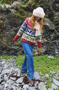 ICHI Cylle Zinfandel Pink & Charcoal Jumper