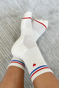 Le Bon Shoppe Embroidered Milk Boyfriend Socks
