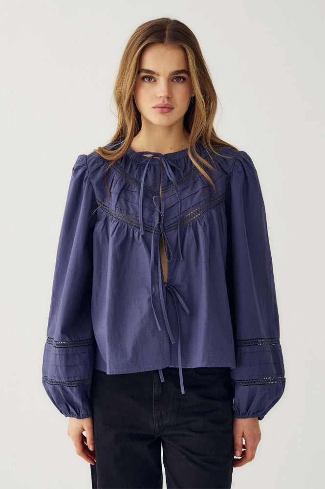 Noella Marceline Dusty Blue Blouse - The Mercantile London