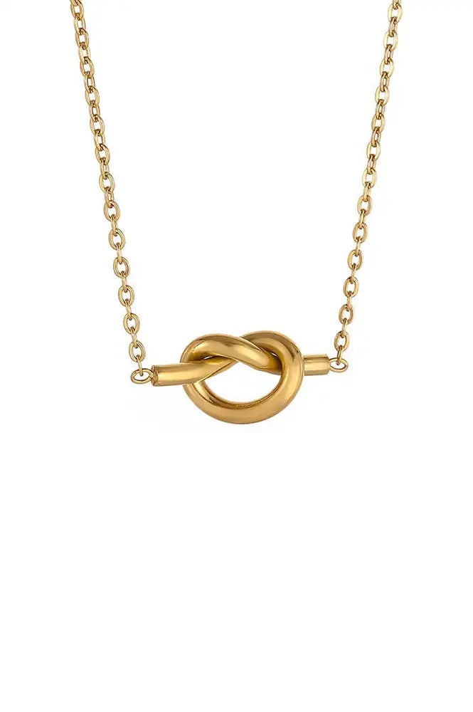 White Knot Gold Necklace