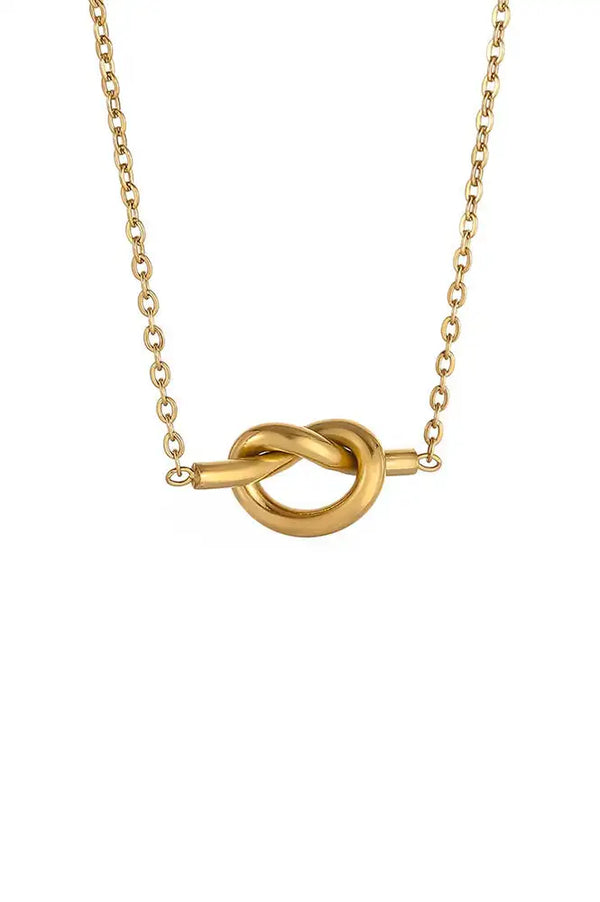White Knot Gold Necklace