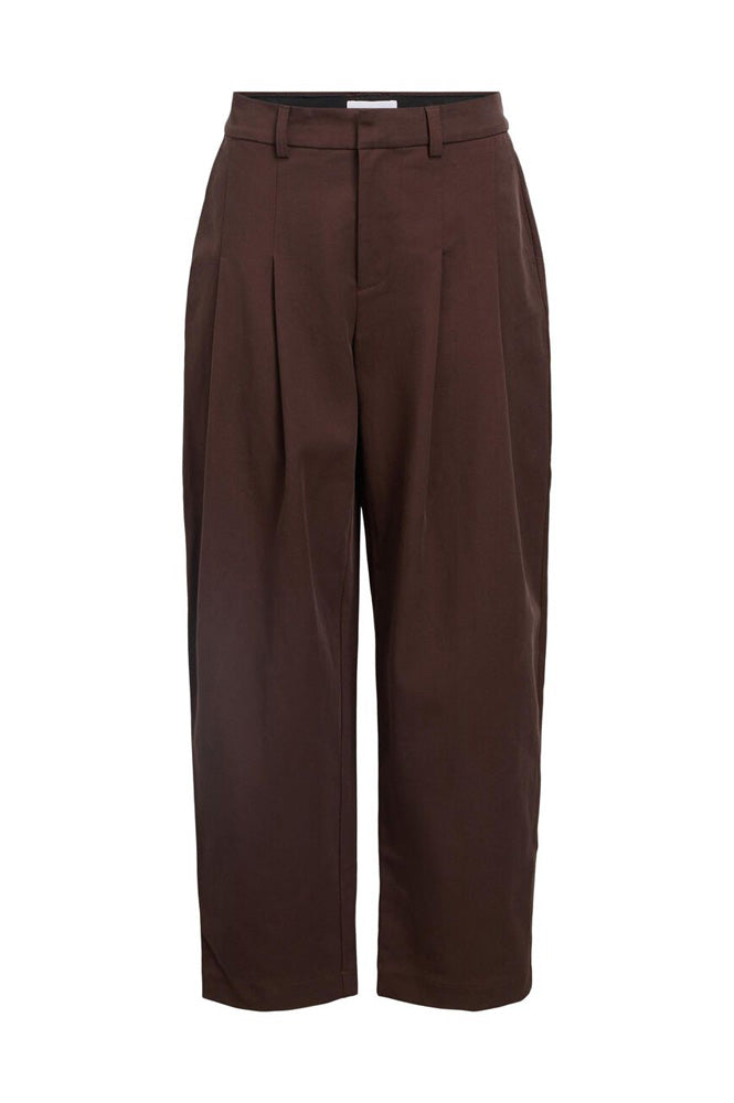 Object Nerola Seal Brown Pleated Trousers - The Mercantile London