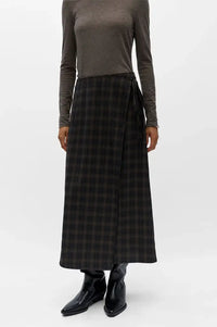 Object Soley Reese Carafe Check Midi Wrap Skirt