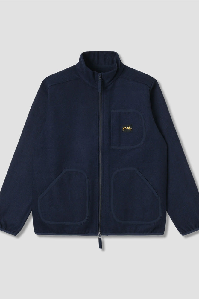 Stan Ray Heather Navy Wool Fleece Jacket - The Mercantile London