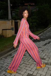 ICHI Libella Multi Stripe Pants - The Mercantile London