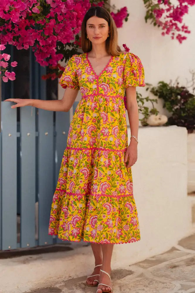 Pink City Prints Jolie Provencal Peony Dress - The Mercantile London