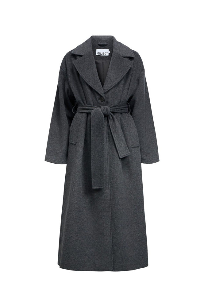 Object Aubrey Grey Longline Coat - The Mercantile London