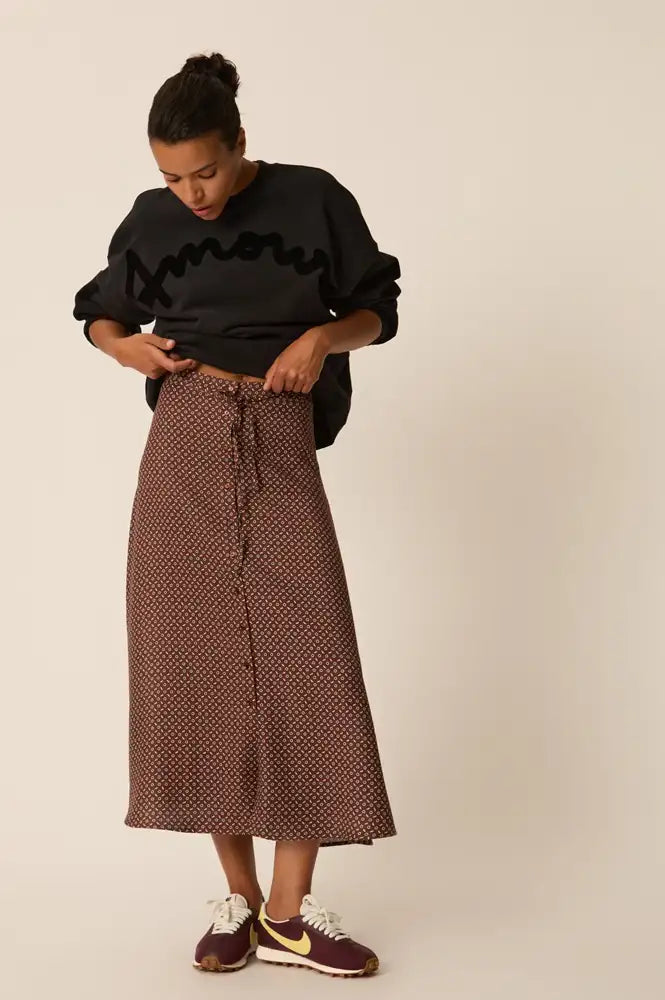 Des Petits Hauts Valette Floral Midi Skirt