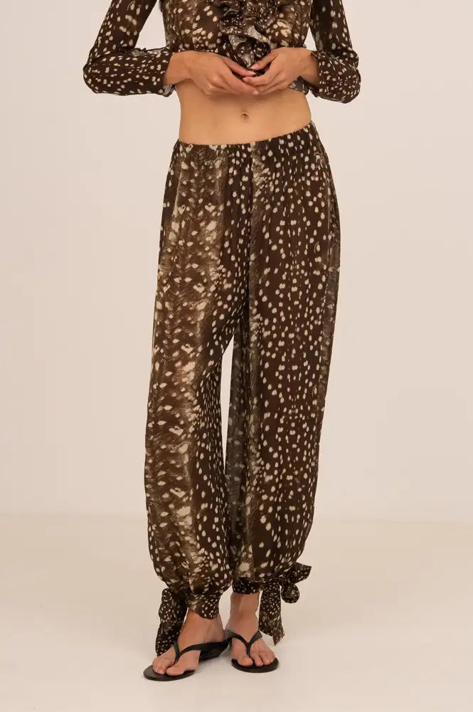 Carmen Says Bambi Noir Printed Balloon Trousers - The Mercantile London