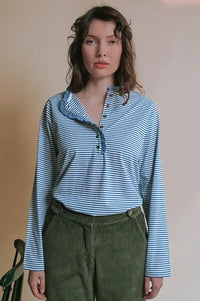 Emile Et Ida Evania Navy Striped T-Shirt