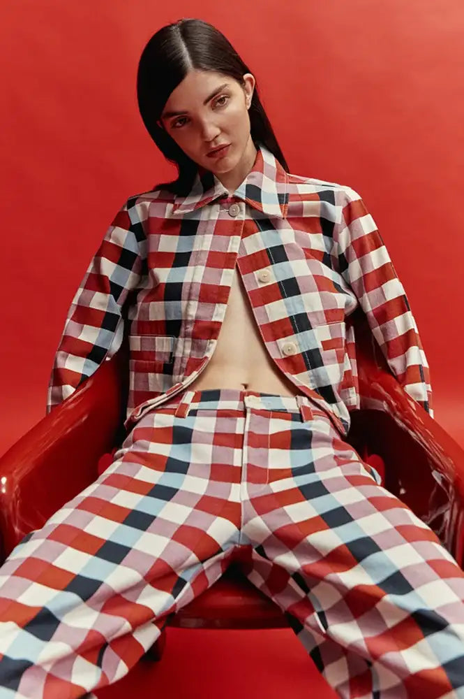 Thinking Mu Astrid Cheshire Checks Jacket