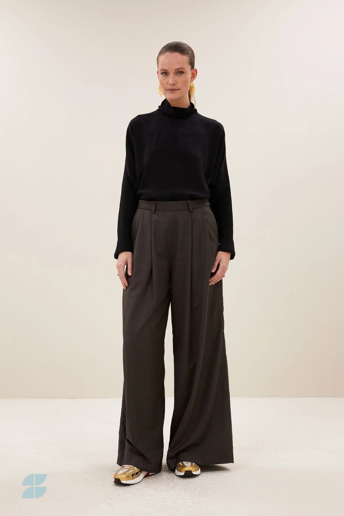 By-Bar Ien Jet Black Viscose Blouse