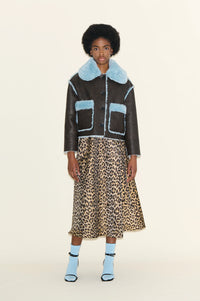 Samdi Johanna Chocolate & Powder Blue Jacket - The Mercantile London