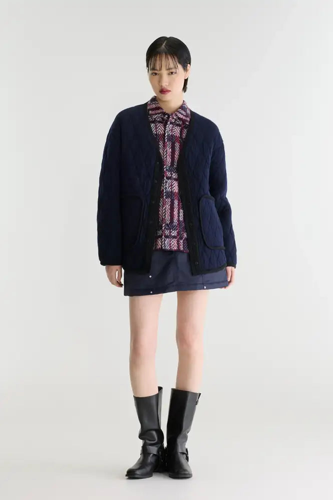 Bellerose Aiga Navy Quilted Cardigan