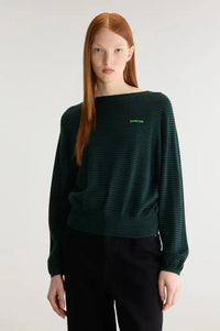 Bellerose Gerhi Bottle Green & Black Striped Sweater