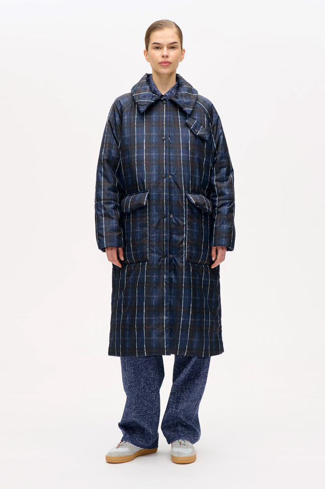Baum Und Pferdgarten Deana Navy Check Coat - The Mercantile London