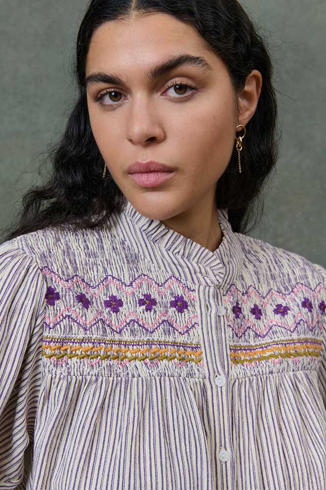 Louise Misha Louise Purple Striped Shirt - The Mercantile London