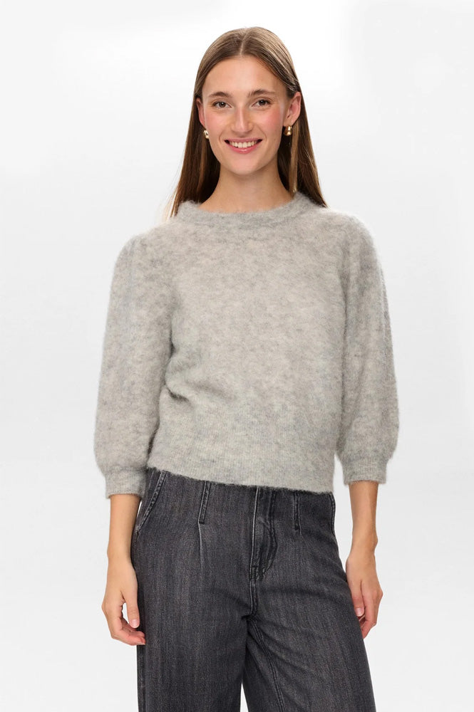 Numph Suri Brushed Chateau Grey Jumper - The Mercantile London
