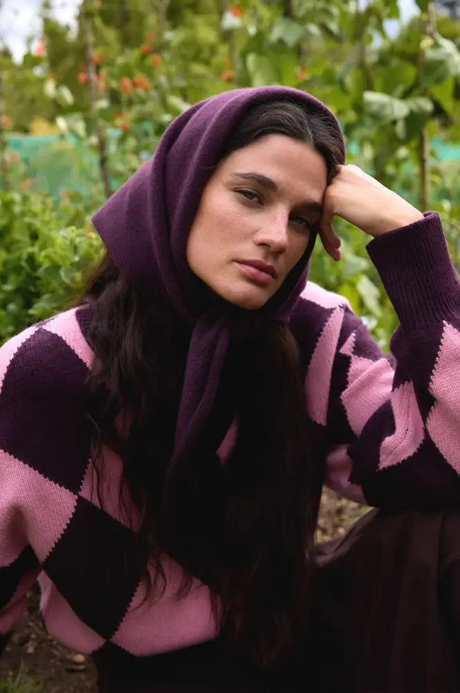 TBCo Fig Merino Wool Triangle Scarf