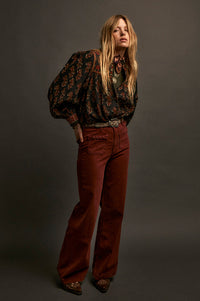 Maison Hotel Scarlet Black Coffee Blouse - The Mercantile London