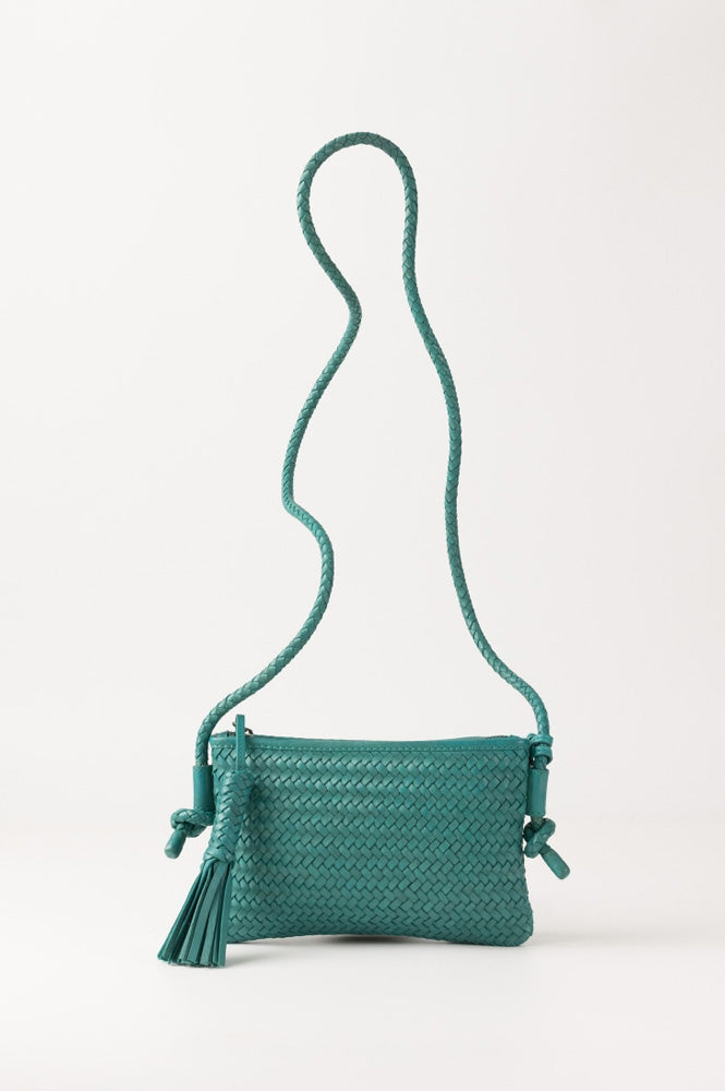 Biba Perkins Teal Braided Leather Cross Body Bag - The Mercantile London