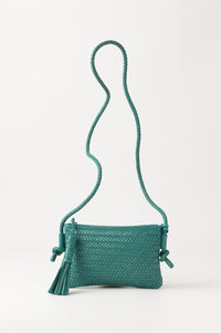 Biba Perkins Teal Braided Leather Cross Body Bag - The Mercantile London