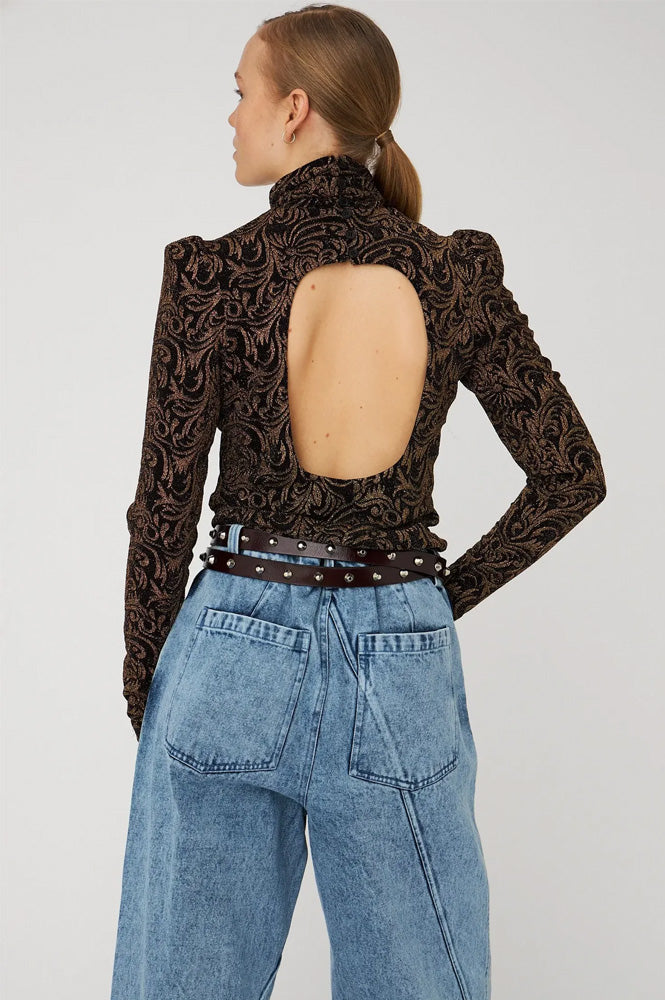 Stella Nova Sparkling Black Jersey Top - The Mercantile London