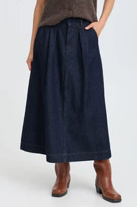 Fransa Leslie Dark Blue Denim Skirt