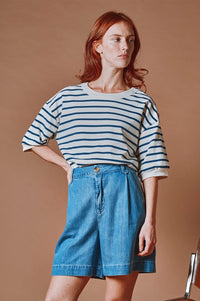 Emile Et Ida Dori Marine Blue Sweatshirt - The Mercantile London