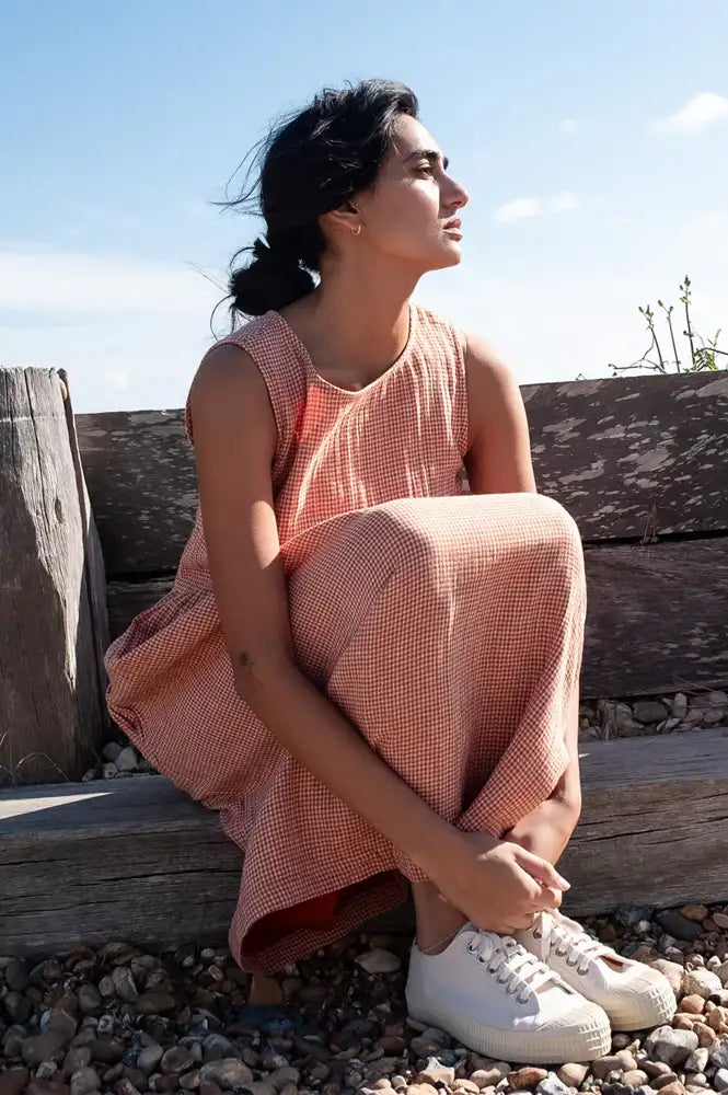 Bibico Elaine Rust Check Dress - The Mercantile London