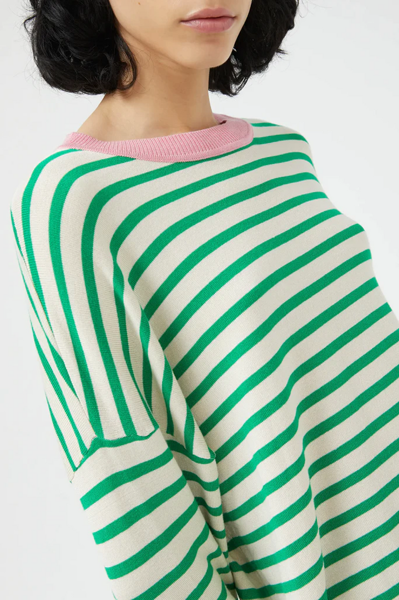 Compania Fantastica Oversized Green Striped Sweater - The Mercantile London