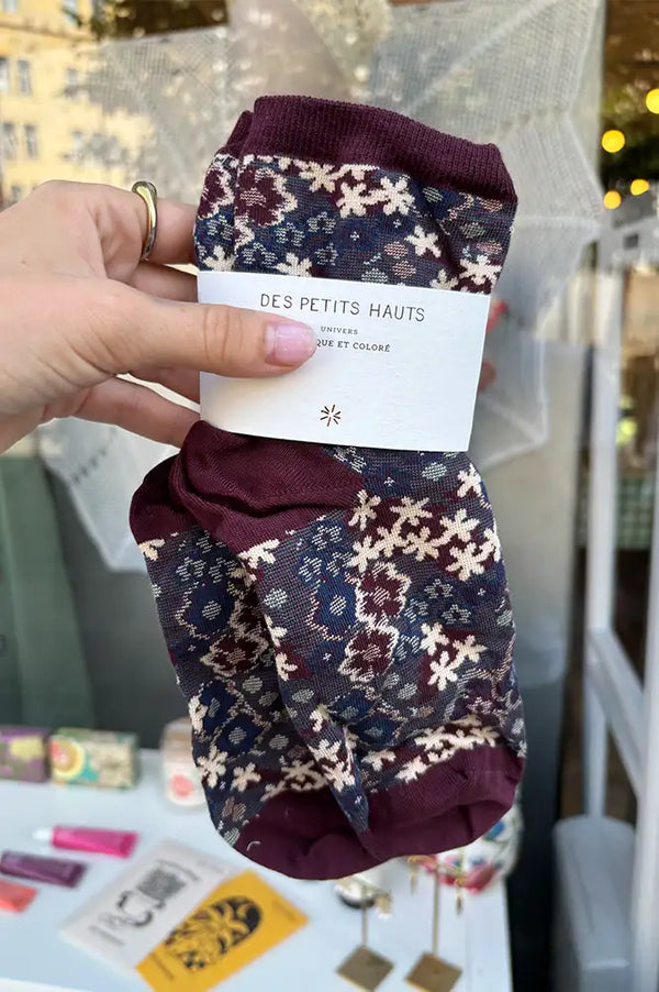 Des Petits Hauts Octavia Floral Jacquard Socks