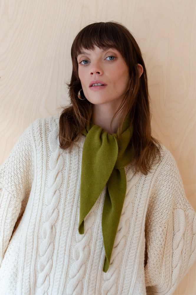 TBCo Olive Merino Triangle Scarf