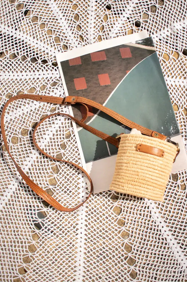 Mikwi Raffia Basket Crossbody Bag