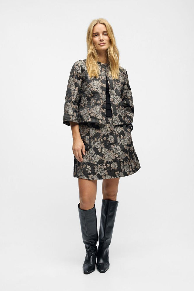 Object Juna Floral Jacquard Mini Skirt - The Mercantile London