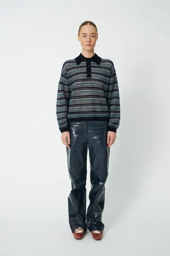 Stella Nova Blue Polo Knit Sweater