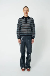 Stella Nova Blue Polo Knit Sweater