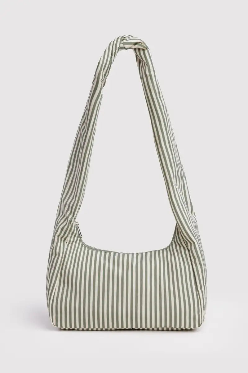 Baggu Sage Stripe Meringue Bag