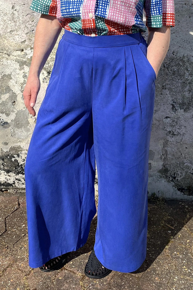 Lowie Cobalt Wide Leg Trousers - The Mercantile London