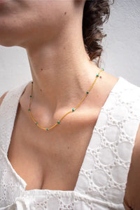 Shyla Venus Slim Malachite Necklace