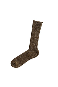 Nishiguchi Kutsushita Boston Ribbed Khaki Socks - The Mercantile London