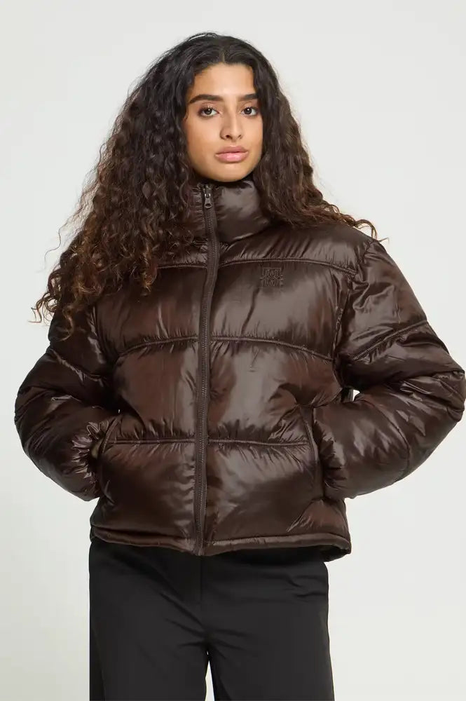 ICHI Fecina Mole Brown Puffer Jacket