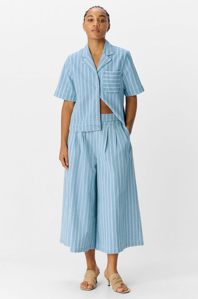 Object Elsie Wide Striped Culotte Jeans - The Mercantile London