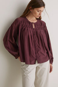 Yerse Sabannah Aubergine Blouse - The Mercantile London