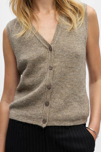 Object Diana Morel V-Neck Knitted Vest - The Mercantile London