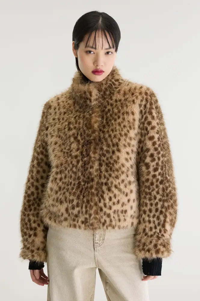 Bellerose Enjoy Faux-Fur Leopard Print A Jacket